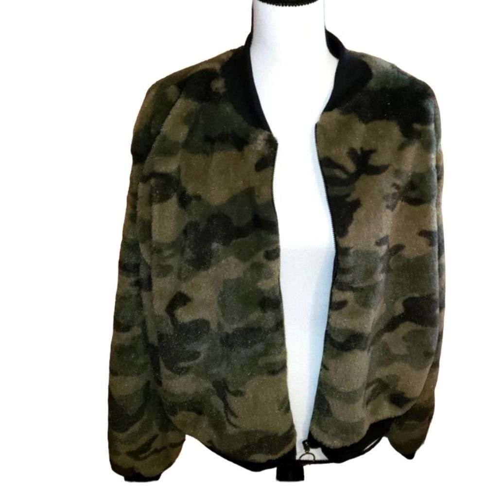 Soft camouflage army green jacket